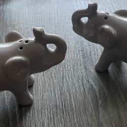 Ceramic Gray Elephant Salt And Pepper Shaker