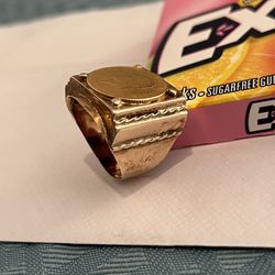 Rare 1923 Gold Turkish Cumhuriyeti 22kt coin with 14kt ring