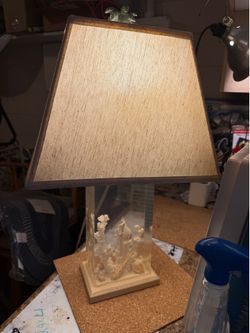 Vintage lucite shell nautical lamp