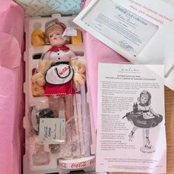 Madame Alexander Coca-Cola Carhop Vintage Porcelain Doll (12″) by Danbury Mint