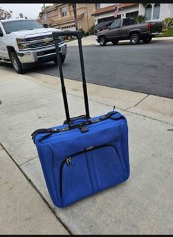 Blue Soft-Side Rolling Luggage