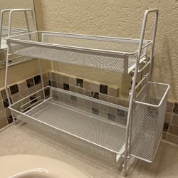 White Metal Bathroom Shelf