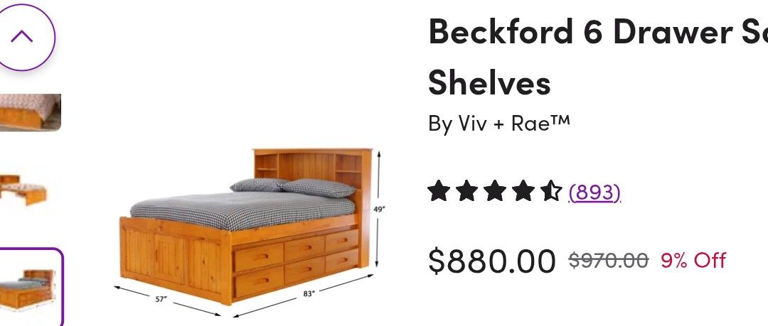 Captain Bed 6 Drawers An Full Storage On Other Side Underneath
