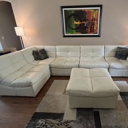 6 Piece Leather Sectional - Chateau D’Ax