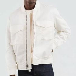 Levi's MADE & CRAFTED Tanker Bomber Jacket Japanese Fabric White Mens M $348