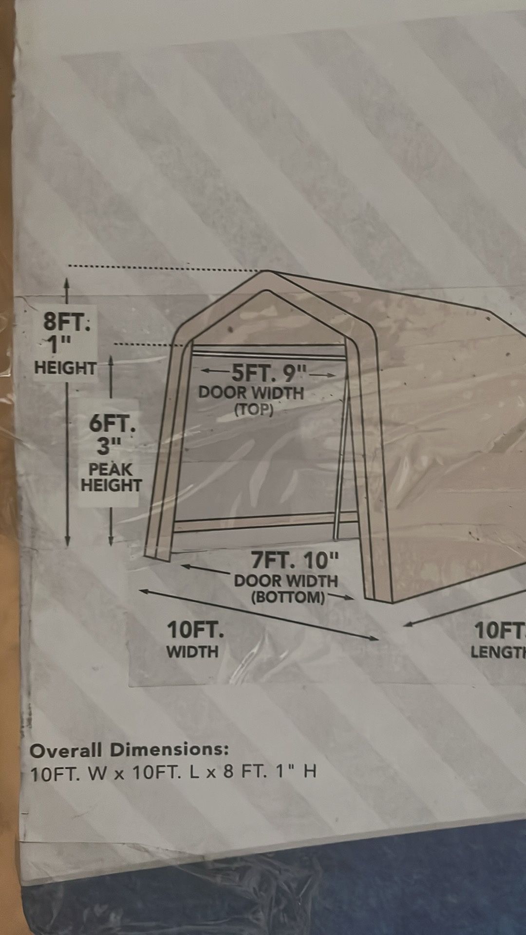 10x10 Shed Fabric Material Sides Top And Door Metal Poles