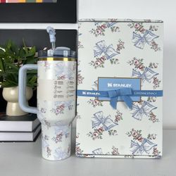 stanley (Beautiful Gift Box Packaging),1pcs Co Branded 40 Ounce Stainless Steel Water Bottle, Double Wall Vacuum Insulated Portable Drinking Cup, Trav