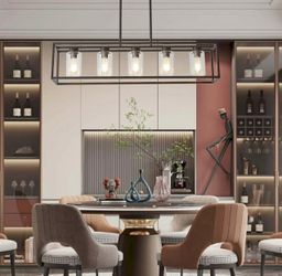Brand New 5-Light Modern Black Kitchen Island Chandelier
