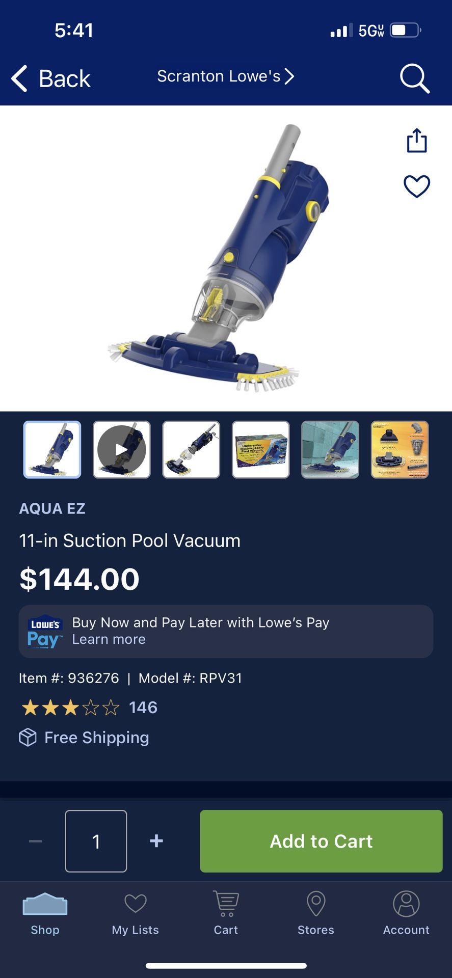 Rechargeable Pool Vacuum