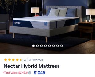 Adjustable Nectar Hybrid King bed set