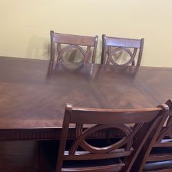 Wood Table With 6 Chairs