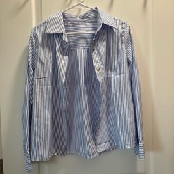 Blue and white pinstripes shirt
