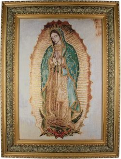 Large Religious Out Lady Of Guadalupe Wall Frame Art