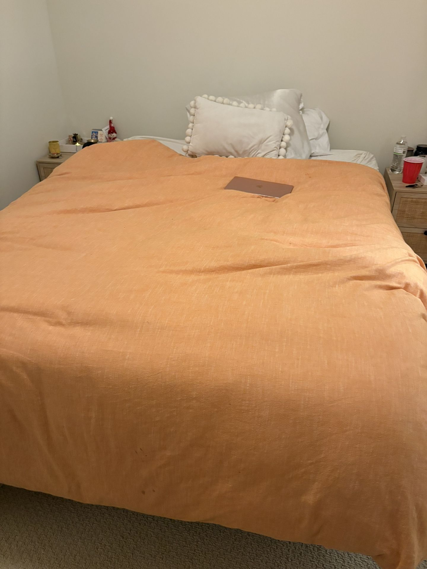 Queen Mattress box spring and bed frame