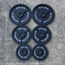 210lbs of Olympic 2” size weight plates weights plate 45lb 35lb 25lb 45 35 25 lb lbs 45lbs 35lbs 25lbs for Barbell Bar