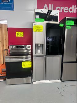 Lg combo refrigerator; stove ; microwave