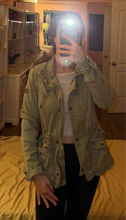 Hollister olive green military jacket Size M