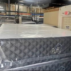 Queen Size Puffy Memory Foam Mattress – 12” Firm | Brand New, Factory Sealed in Plastic | Same Day Delivery Available 🚚