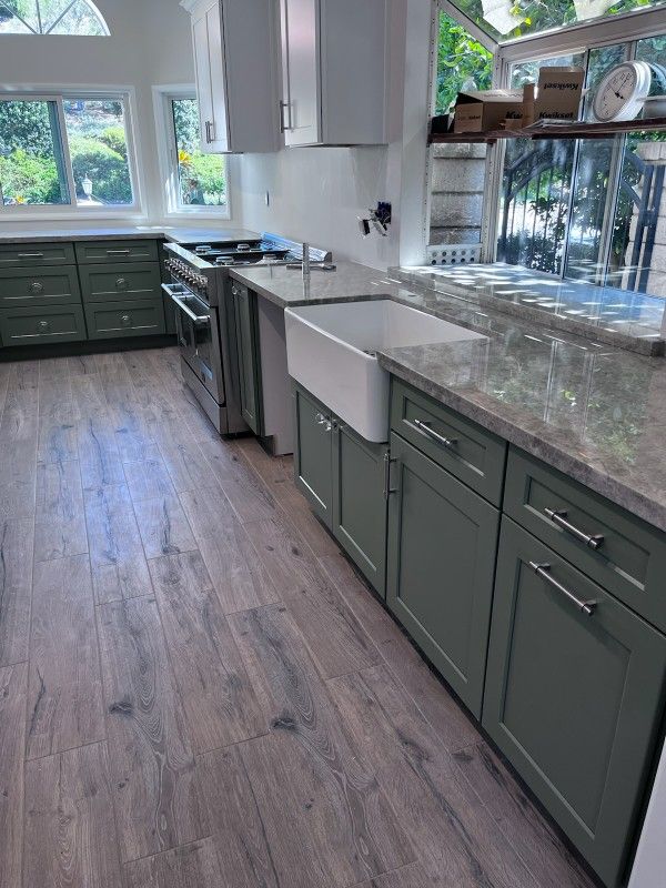 Brand New Jade Green Cabinets with Quartz Countertops (10x10 Kitchen