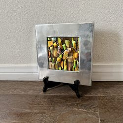 Small Decorative Mosaic Art Piece Hand-fused Dichroic Glass With Metal Frame 7/7