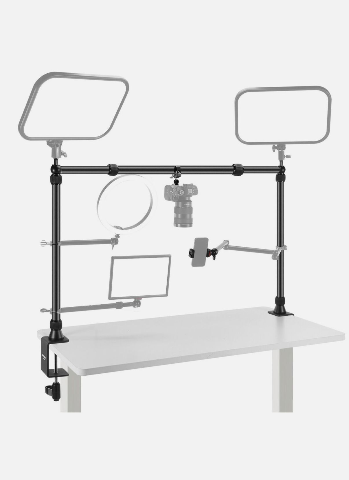 NEEWER Overhead Camera Mount Rig & Dual Ballhead Super Clamp/Phone Holder/C Clamp