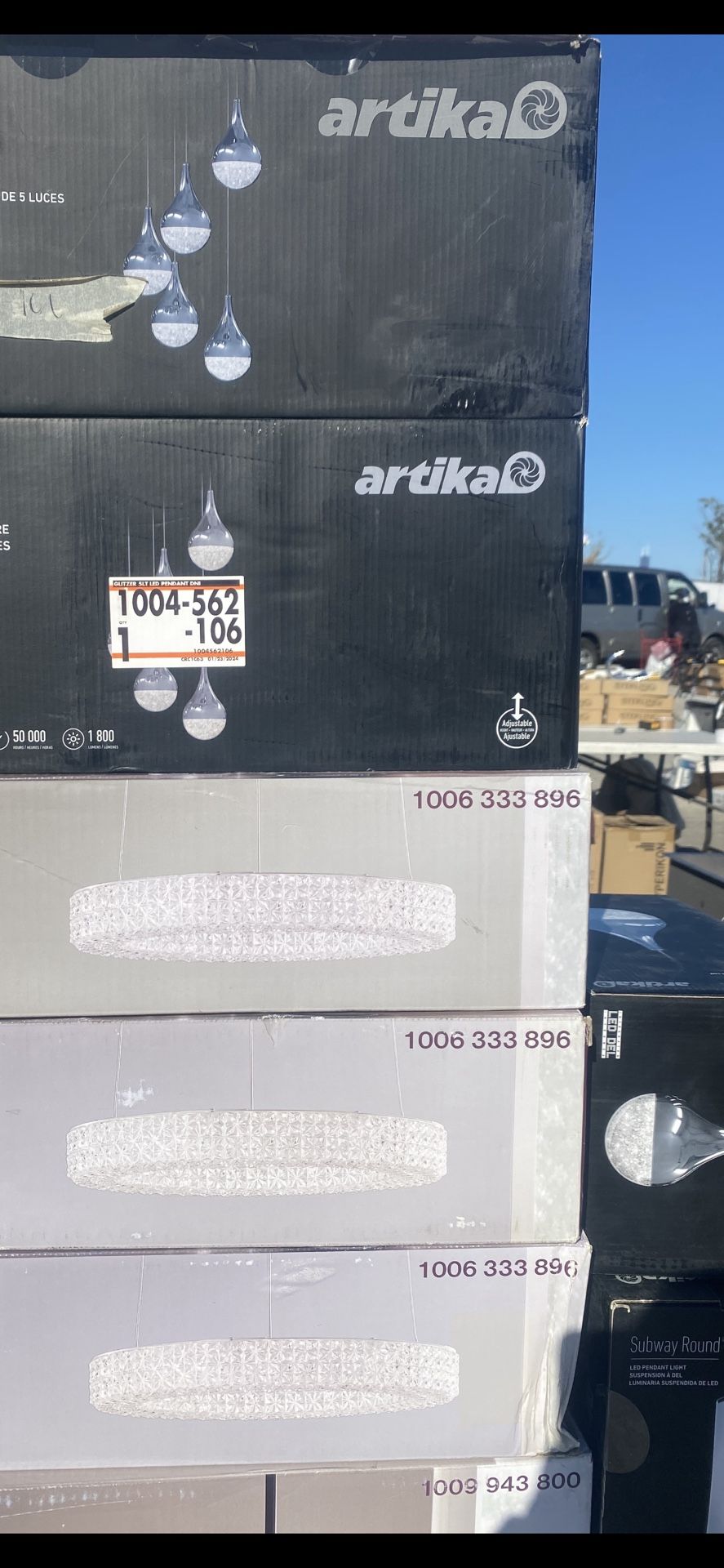 Wesley Park 100-Watt Integrated LED Chrome Pendant Hanging Light with Clear Round Acrylic Ring Shade