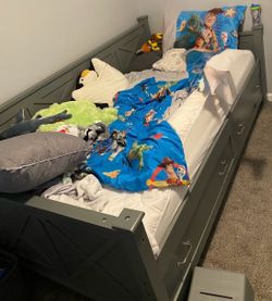 Gray Twin Kids Bed Frame