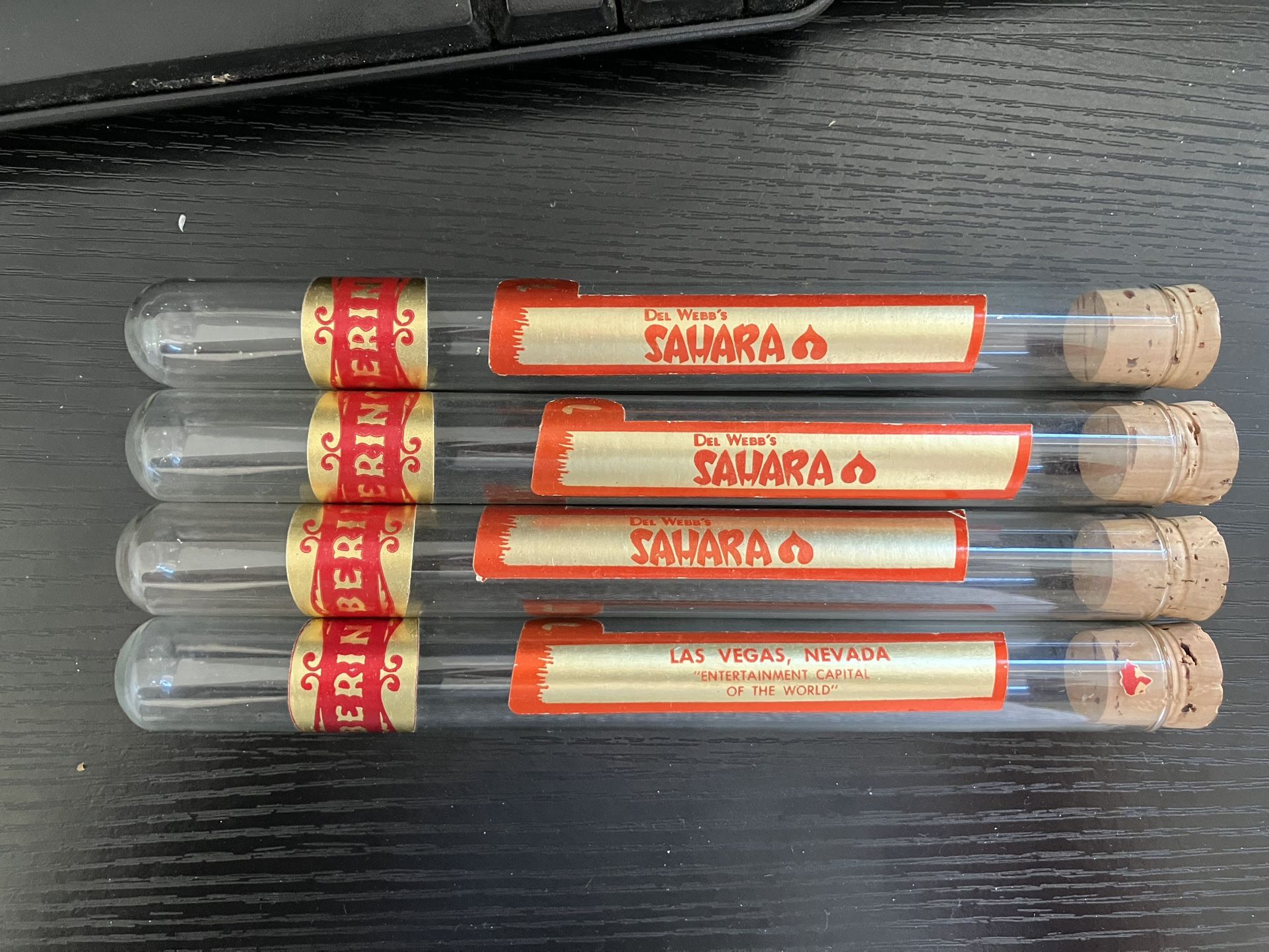 Las Vegas Vintage Sahara Hotel glass cigar holders