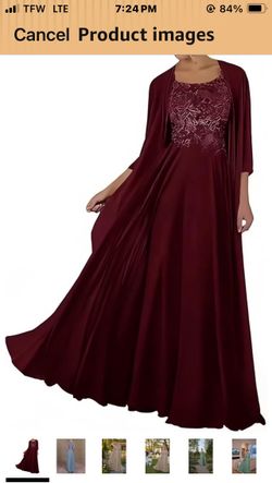 Maroon mother of bride dress