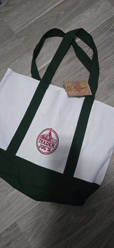 New Trader Joes Tote Bag, Oliver Green