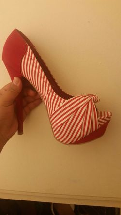 Red stripped heels
