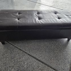 Faux Leather Ottoman/storage 