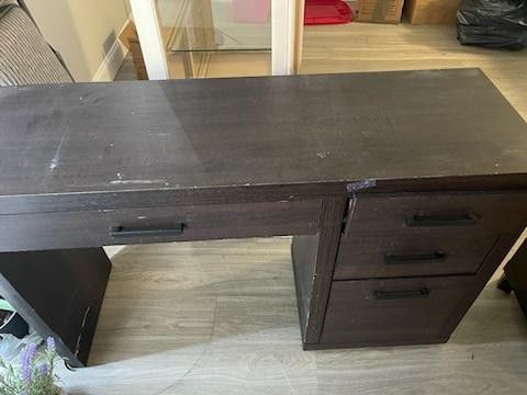 Free Wood DESK with 4 Drawers