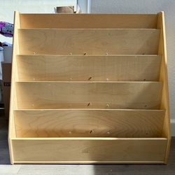 Streamline Single-Sided Book Display with Storage, Classroom Bookshelf, Natural