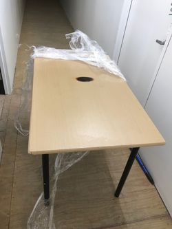 Table with burnt wood decor as is