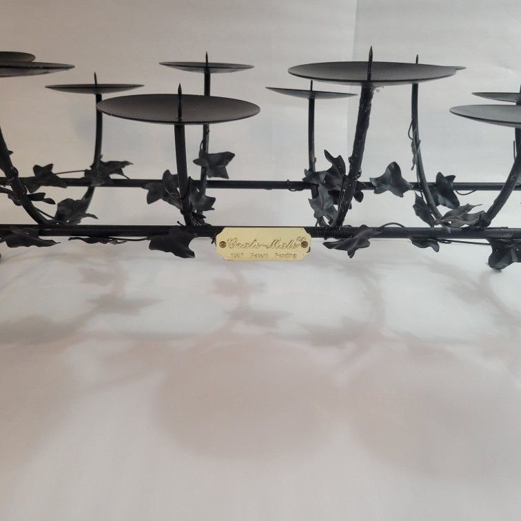 Rare Vintage 1997  Black Fireplace Candelabra  by Grate-Mate 