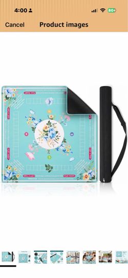 Mahjong Mat for Table 31.5"x31.5" - Non-Slip Noise Reduction Gaming Mat YeyMeilr With Printed Rules, Rolled Without Creases, Portable Carrying Bag Per