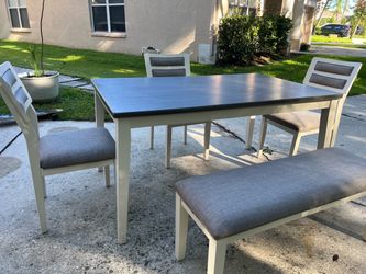 Dining Table Set with Chairs and Bench