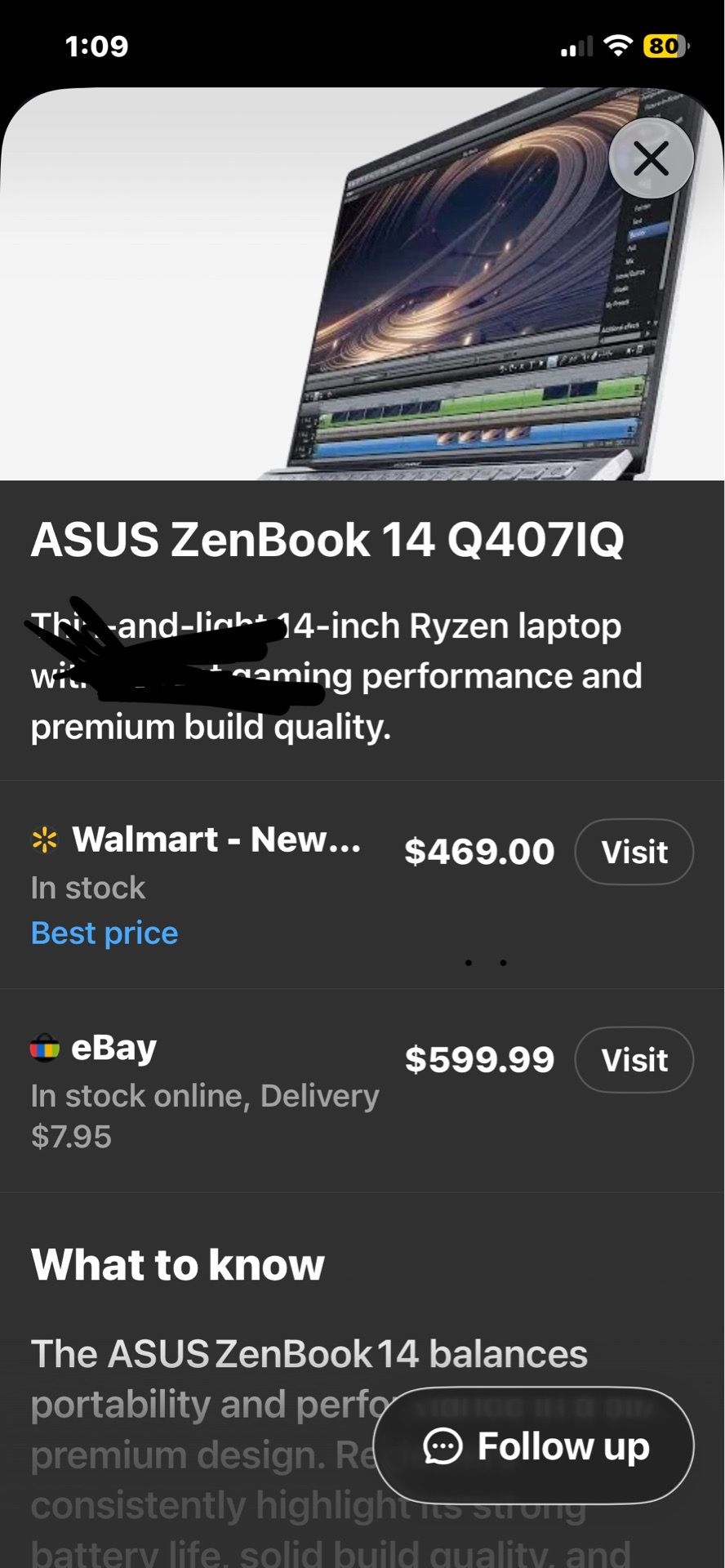 Asus zenbook gaming laptop (cash or trade)