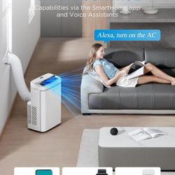 Midea 14,000 BTU ASHRAE (10,000 BTU SACC) Portable Air Conditioner, Cools up to 450 Sq.Ft., with Dehumidifier & Fan mode, Control with Remote, Amazon 