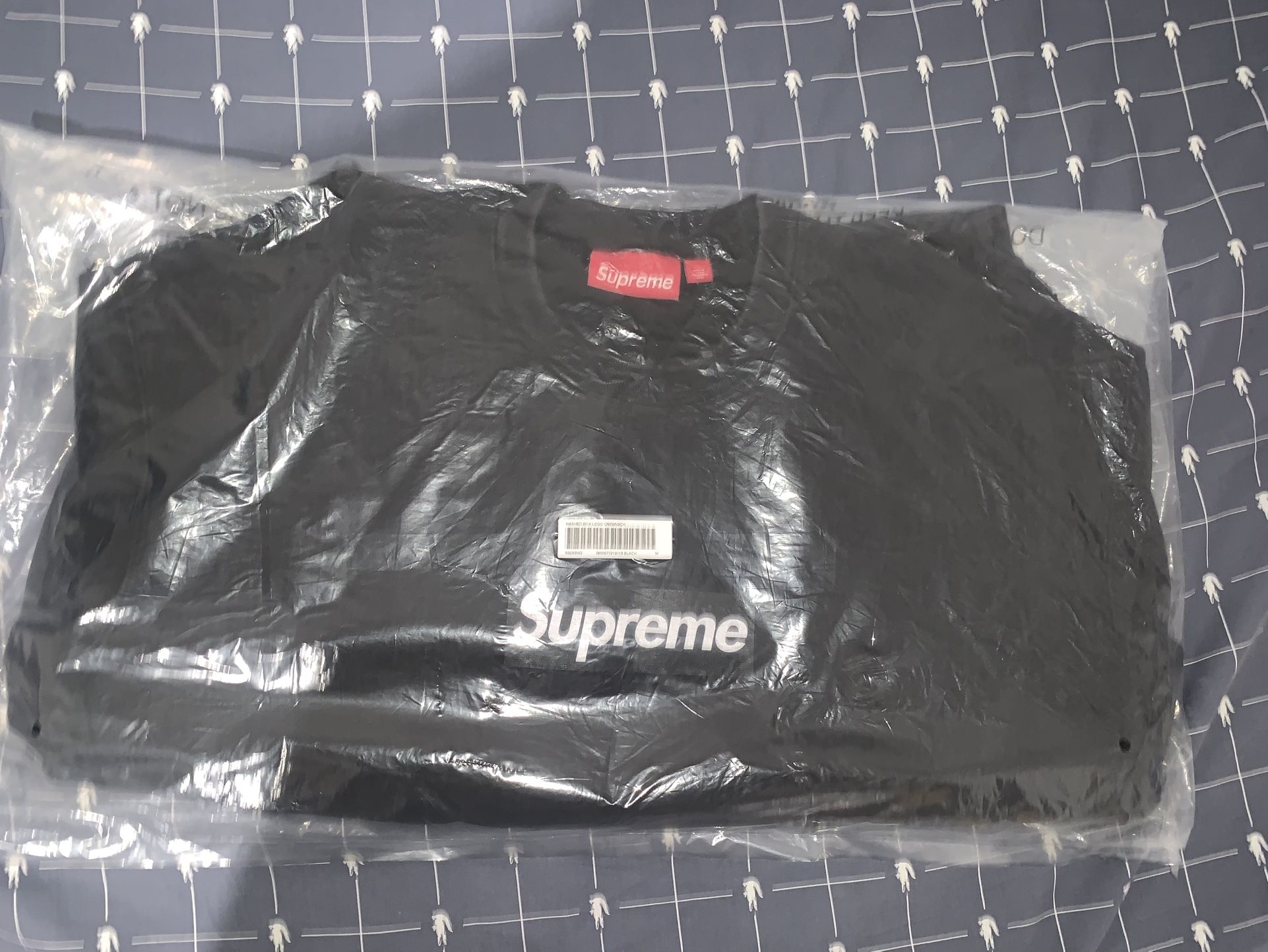 Supreme Washed Box Logo Crewneck Black Size Medium