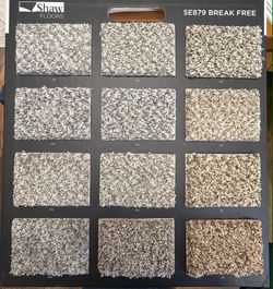 12 Colors Of Break Free Carpet Available for installation