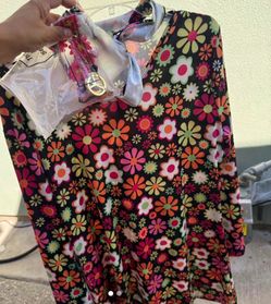 Hippie Floral Print Long Sleeve Dress