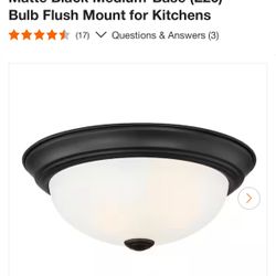 Designers Fountain Reedley 11.25 in. Traditional Matte Black Medium-Base (E26) Bulb Flush Mount