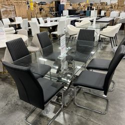 Modern Dining Table With 6 Chairs / Mesa De Comedor Moderna Con 6 Sillas