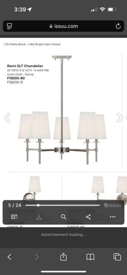Black Modern Chandelier - Ceiling Pendant Light Lamp - Fabric Shade