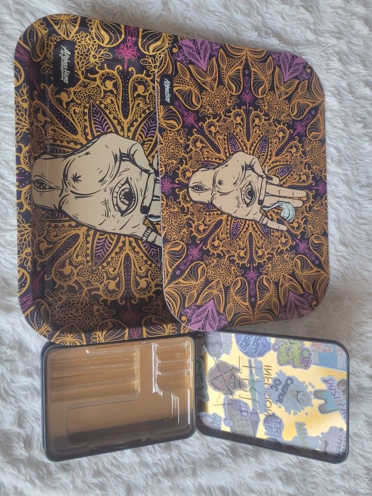 Rolling Tray And Cone & Lighter Holder