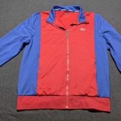 Men's Lacoste Sport Bicolor Pique Zip Sweatshirt Size Medium