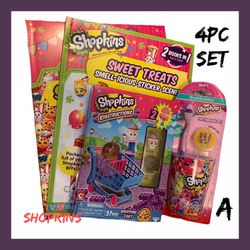 *NWT Girls Shopkins 4pc Gift Set A