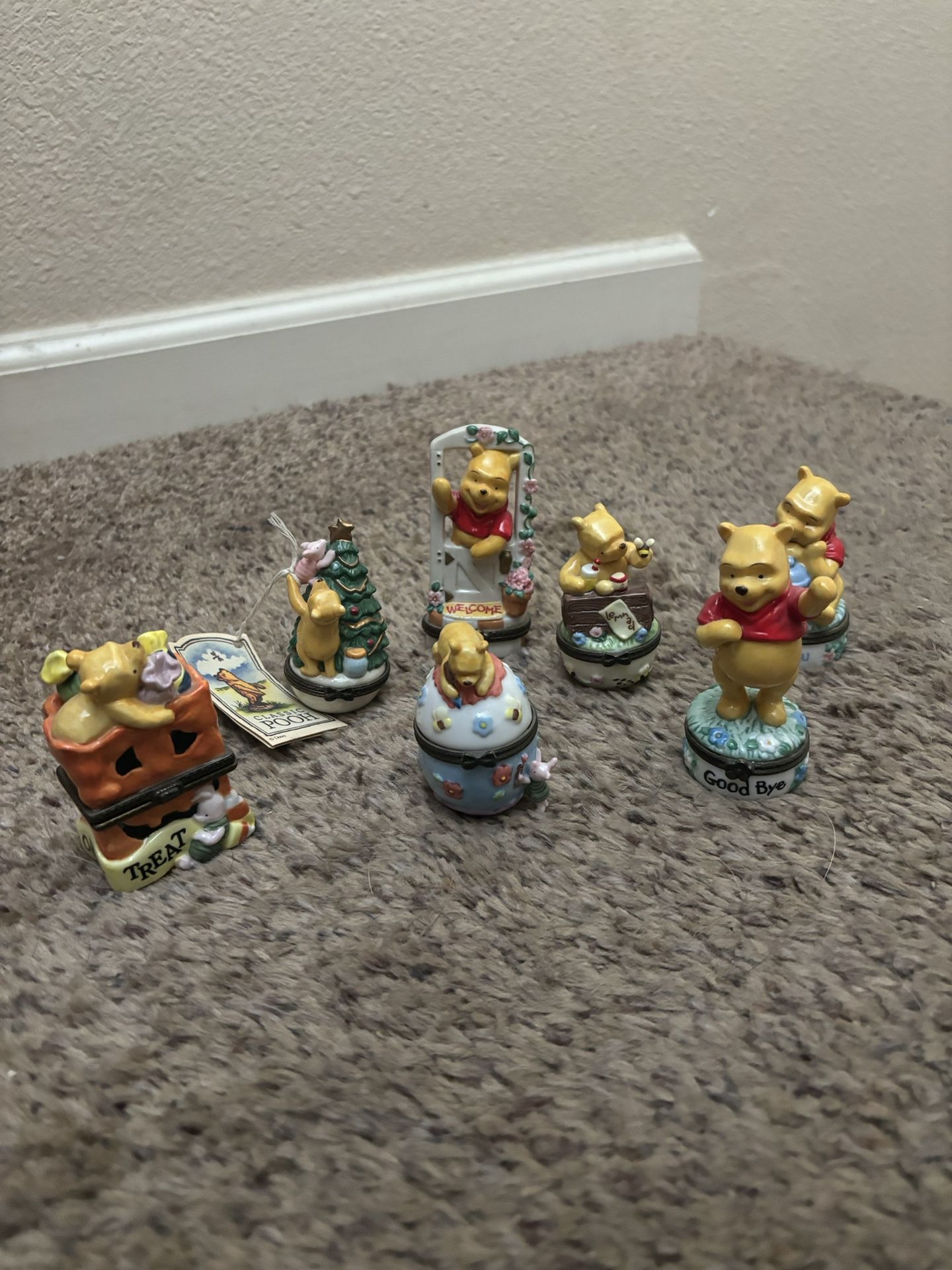 Winnie The Pooh Hinged Porcelain Boxes